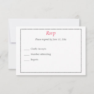 Carte de réponse à l'invitation de mariage en smok