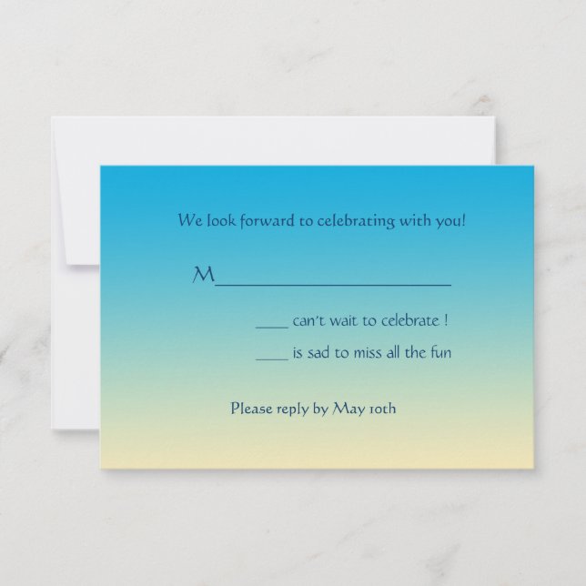 Carte de réponse à l'invitation de South Beach (Devant)