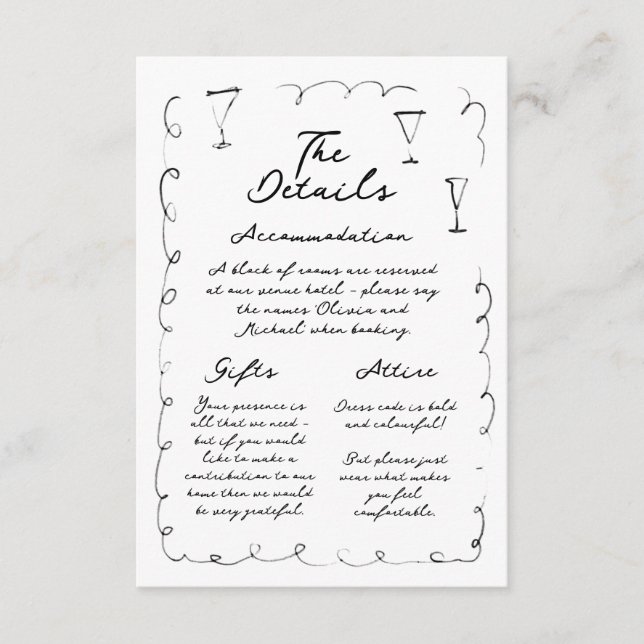 Carte de réponse à l'invitation Détails Enclosure  (Devant)