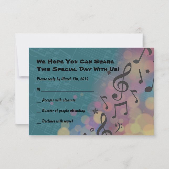 Carte de réponse à l'invitation du Bat mitzvah VIO (Devant)