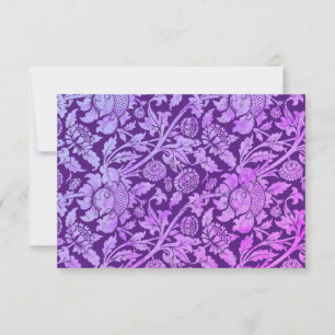Carte de réponse à motif floral vintage