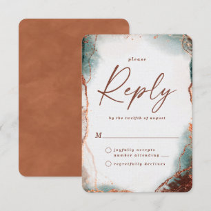 Carte de réponse Abstraite Terra Cotta Wedding RSV