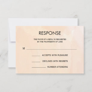 Carte de réponse aquarelle abricot pour RSVP