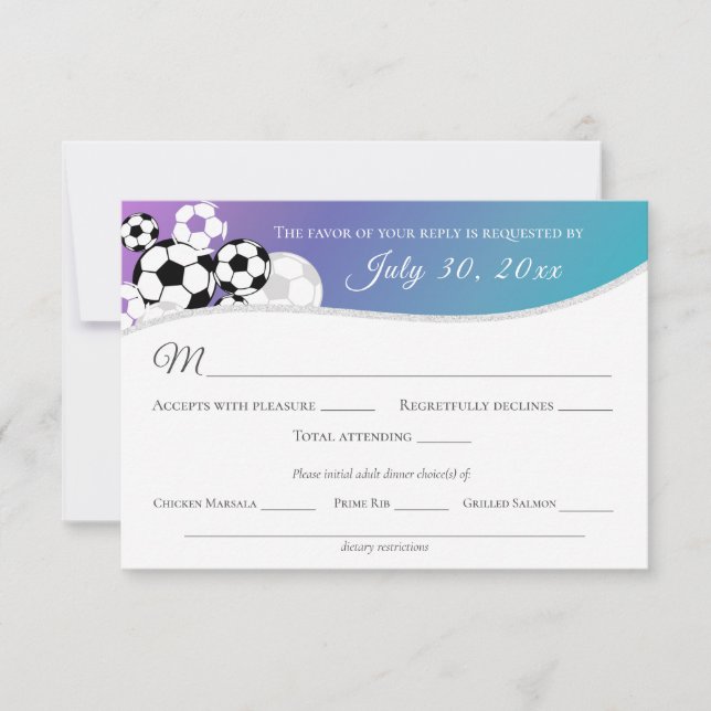 Carte de réponse au football avec choix pour le dî (Devant)