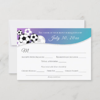 Carte de réponse au football avec choix pour le dî
