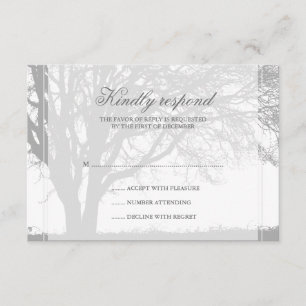 Carte de réponse au mariage du chêne gris d'hiver