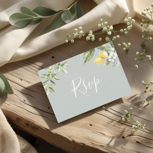 Carte de réponse au menu du citron de jardin médit