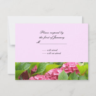Carte de réponse aux hortensias roses
