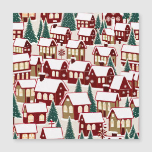 Carte de réponse avec image de village de Noël enn