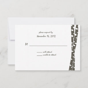 Carte de réponse/Birch blanc papier