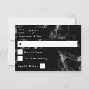 Carte de réponse Black Marble 2 RSVP