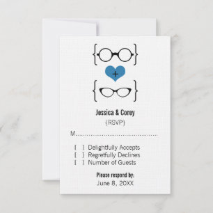 Carte de réponse Blue Geeky Glass