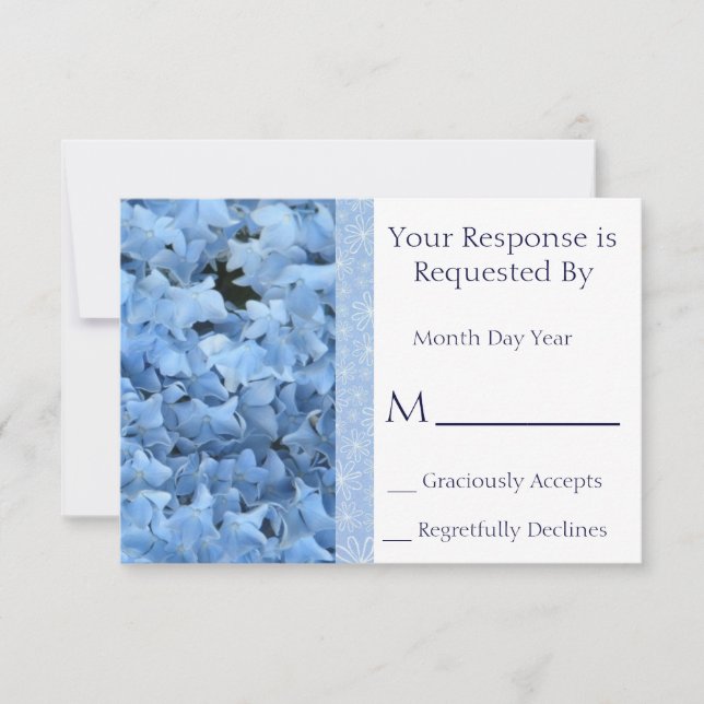 Carte de réponse Blue Hydrangea (Devant)