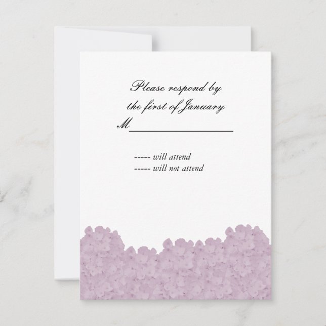 Carte de réponse Blush Pink Hydrangea (Devant)