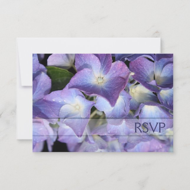 ©Carte de réponse Bluz Purple Hydrangea RSVP (Devant)