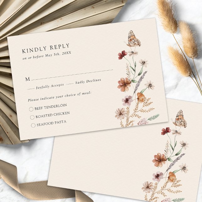 Carte de réponse bohème rustique (Rustic Boho RSVP Card
)