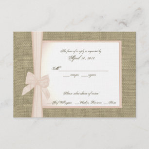 Carte de réponse Burlap et Blush Bow