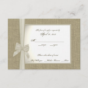 Carte de réponse Burlap et Bow