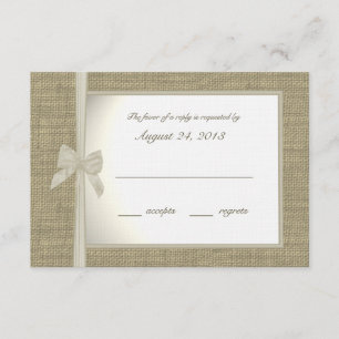 Carte de réponse Burlap et Bow