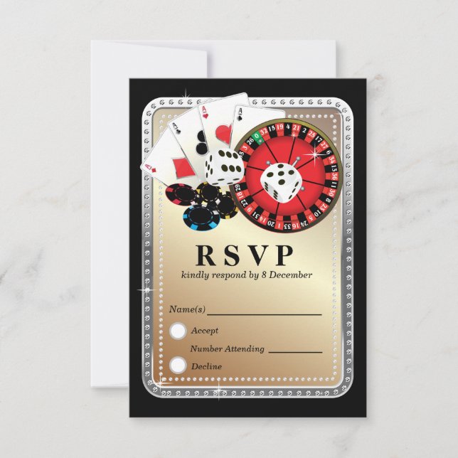 Carte de réponse Casino las vegas 3,5 pouces x 5 p (Devant)
