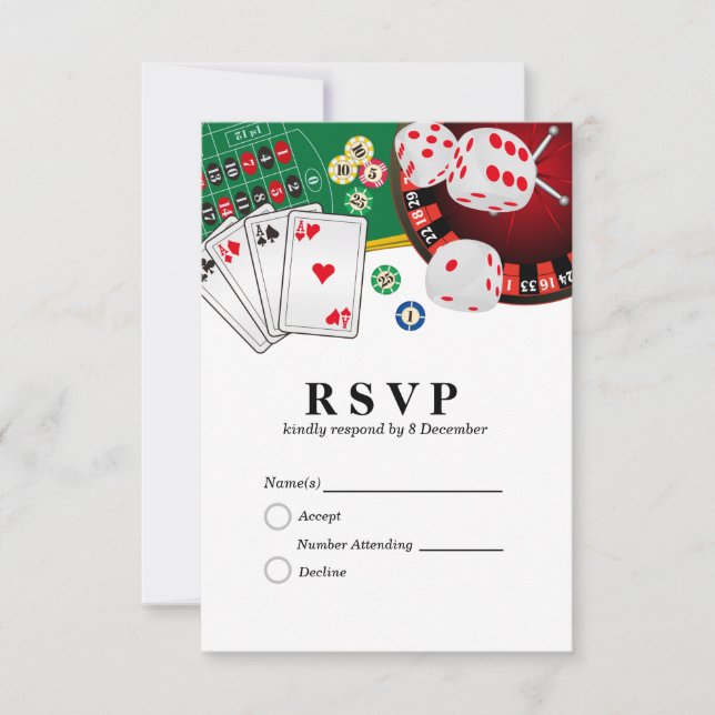 Carte de réponse Casino las vegas 3,5 pouces x 5 p (Devant)
