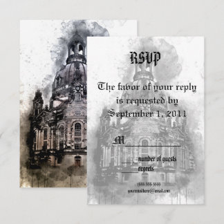Carte de réponse Cathédrale à l'aquarelle