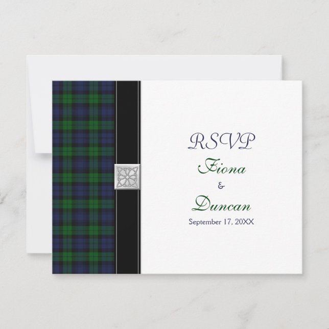 Carte de réponse celtique Tartan Black Watch (Devant)