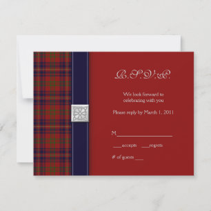 Carte de réponse celtique tartan personnalisable