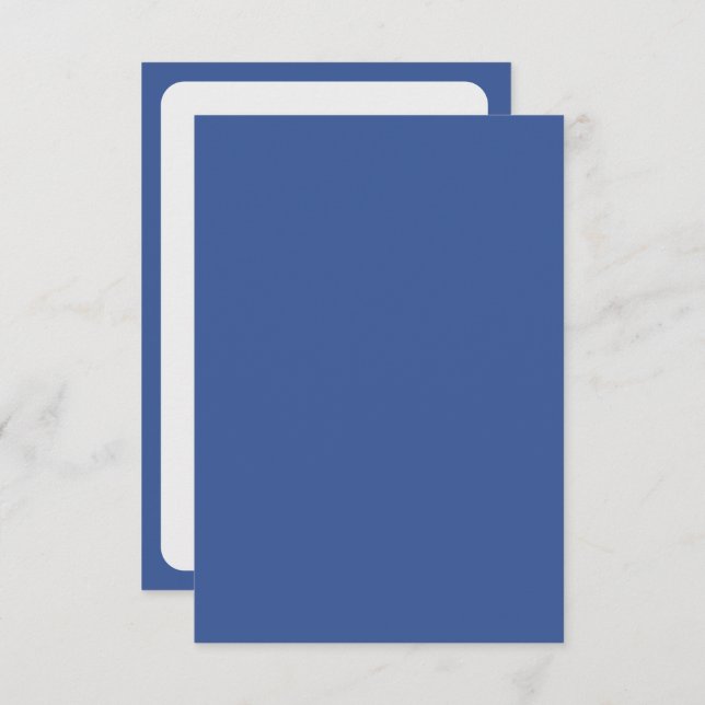 Carte de réponse classique en bleu et blanc – Pers (Devant / Derrière)