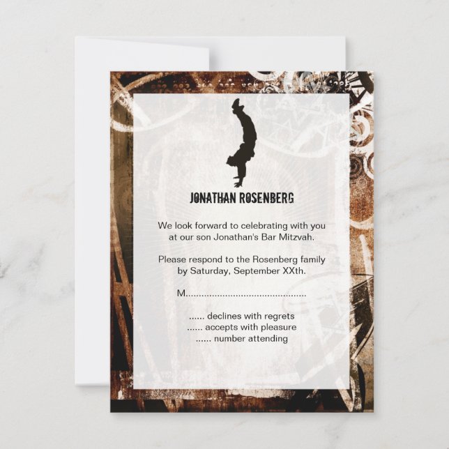 Carte de réponse Dance Party Bar Mitzvah RSVP (Devant)