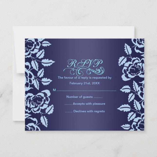 Carte de réponse d'anniversaire Blue Rose (Devant)