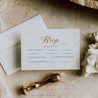 Carte de réponse d'anniversaire de mariage confett