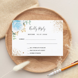 Carte de réponse de baptême au eucalyptus floral b