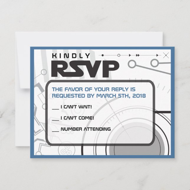 Carte de réponse de Bat mitzvah de bar SCI-FI (Devant)