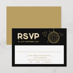 Carte de réponse de choix de repas de mariage funk