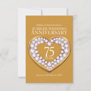 carte de réponse de cœur pour le 75e anniversaire 