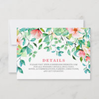 Carte de réponse de détails de mariage de plage fl