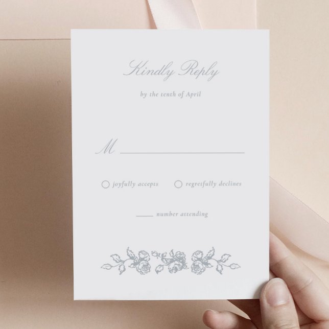 Carte de réponse de Faire-part de mariage de monog (Regency Monogram RSVP Card)
