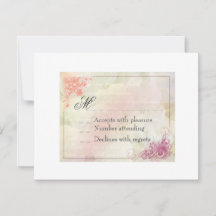 Carte de réponse de Faire-part de mariage floral
