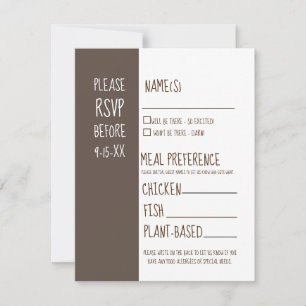 Carte de réponse de Faire-part de mariage RSVP Rus