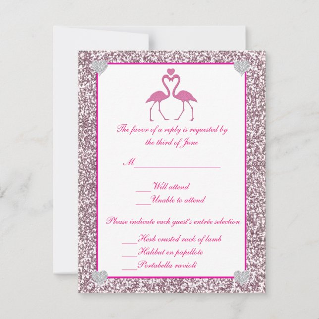 Carte de réponse de Flamant rose de Parties scinti (Devant)