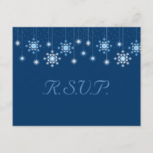 Carte de réponse de flocons de neige de mariage