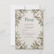 Carte de réponse de jardin de colibri Sage Blush