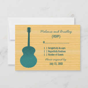 Carte de réponse de la guitare turquoise