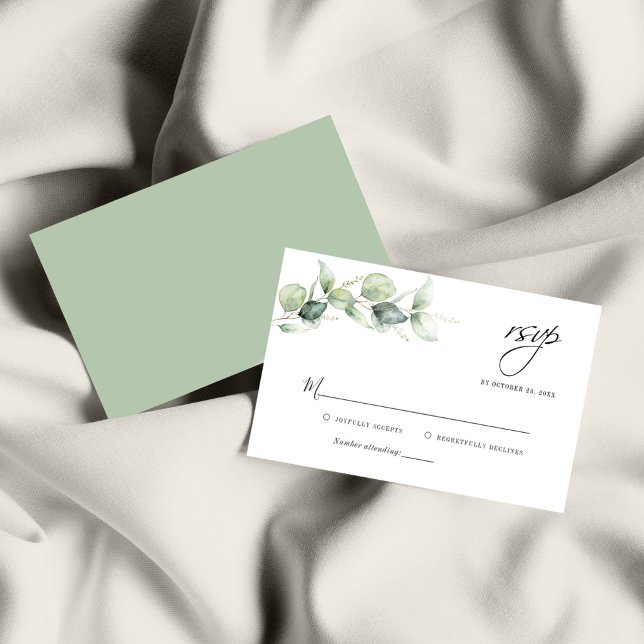 Carte de réponse de mariage à budget verdure d'euc (Créateur téléchargé)