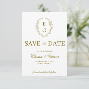 Carte de réponse de mariage à crête Monogramme Hér