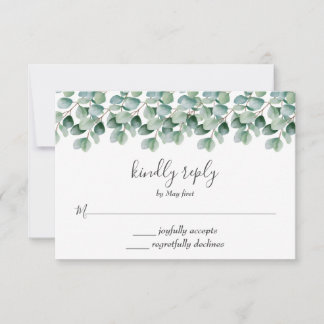 Carte de réponse de mariage à la verdure botanique