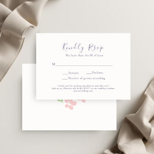 Carte de réponse de mariage à l'aquarelle florale 