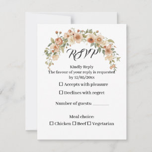 Carte de réponse de mariage à l'arche florale roma