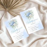 Carte de réponse de mariage à l'encre bleue intemp